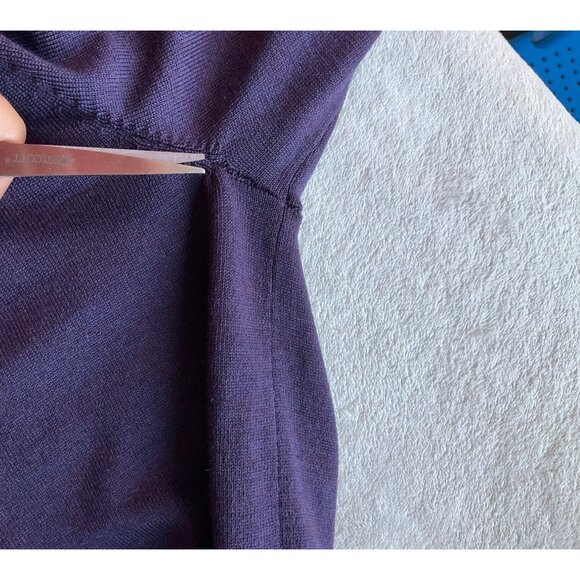 Brooks Brother's Mens Large Sweater Pullover Purple V neck Saxxon Wool Minimali - Picture 7 of 10